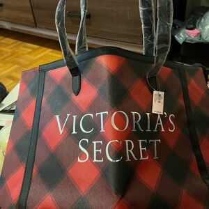 Victoria's Secret Red and Black Tote Bag